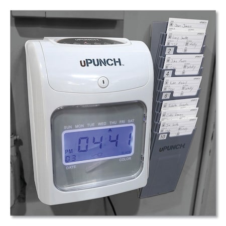Upunch UB2000 Electronic Calculating Time Clock Bundle, LCD Display, Gray UB2000
